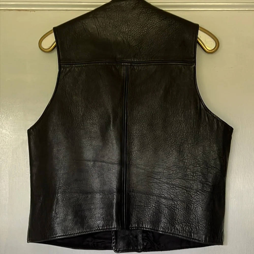 Vintage Genuine Leather Vest - Picture 2 of 15